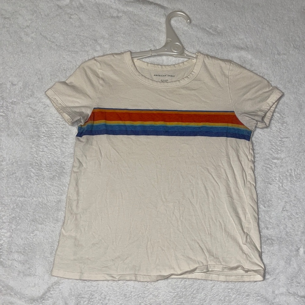 American eagle White and rainbow T-shirt